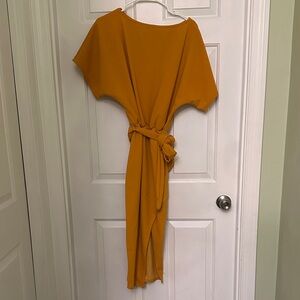Fashion Nova Asymmetrical Mustard Dress